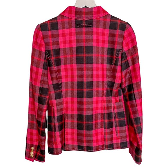 Smythe Patch Pocket Duchess Blazer in Pink Tartan - Picture 6 of 8